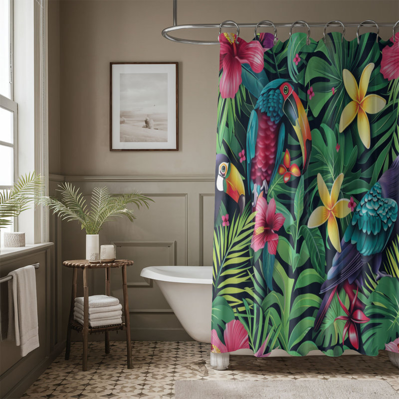 Tropic Fun - Rideau de douche Premium, H 74 po x l 71 po