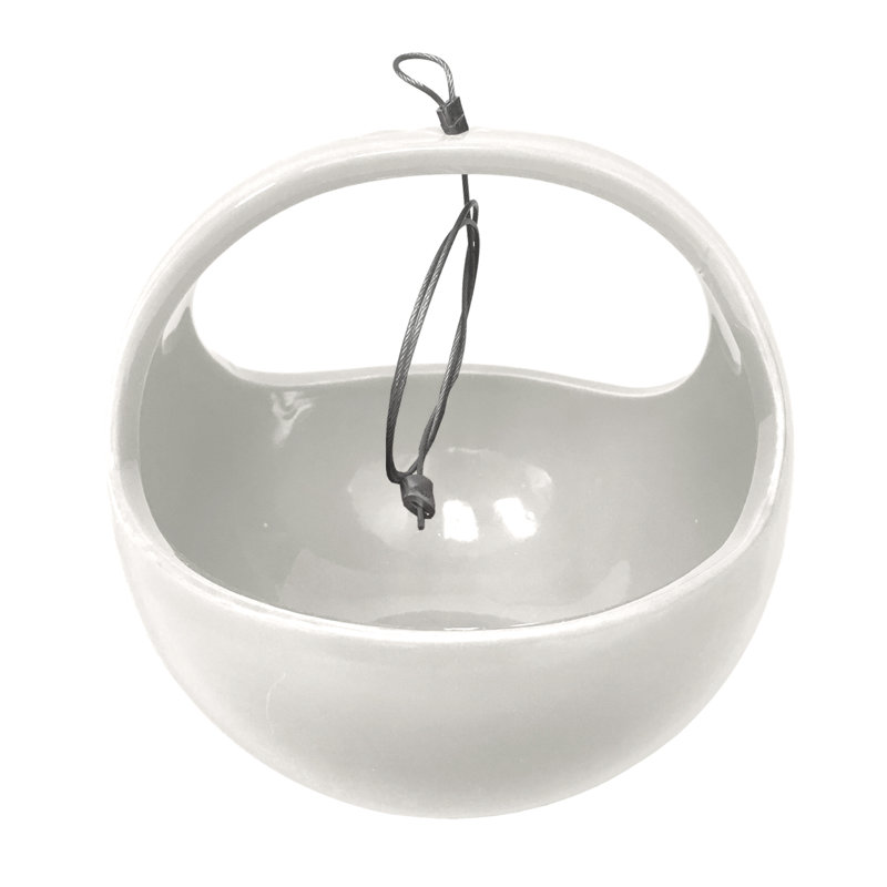 Farringdon Ceramic Hanging Planter, Black/White/Red