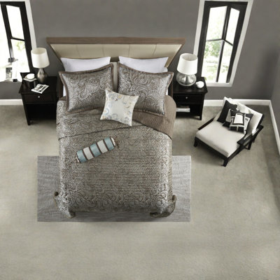 Ensembles de literie en jacquard élégant, confort en coton, style chambre à coucher classique