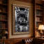 Mercedes Wedding Car in Car Wash Black and White Canvas Wall Art-133521487