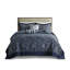 Ensemble de literie classique en jacquard bleu marine, coton confortable, conception réversible