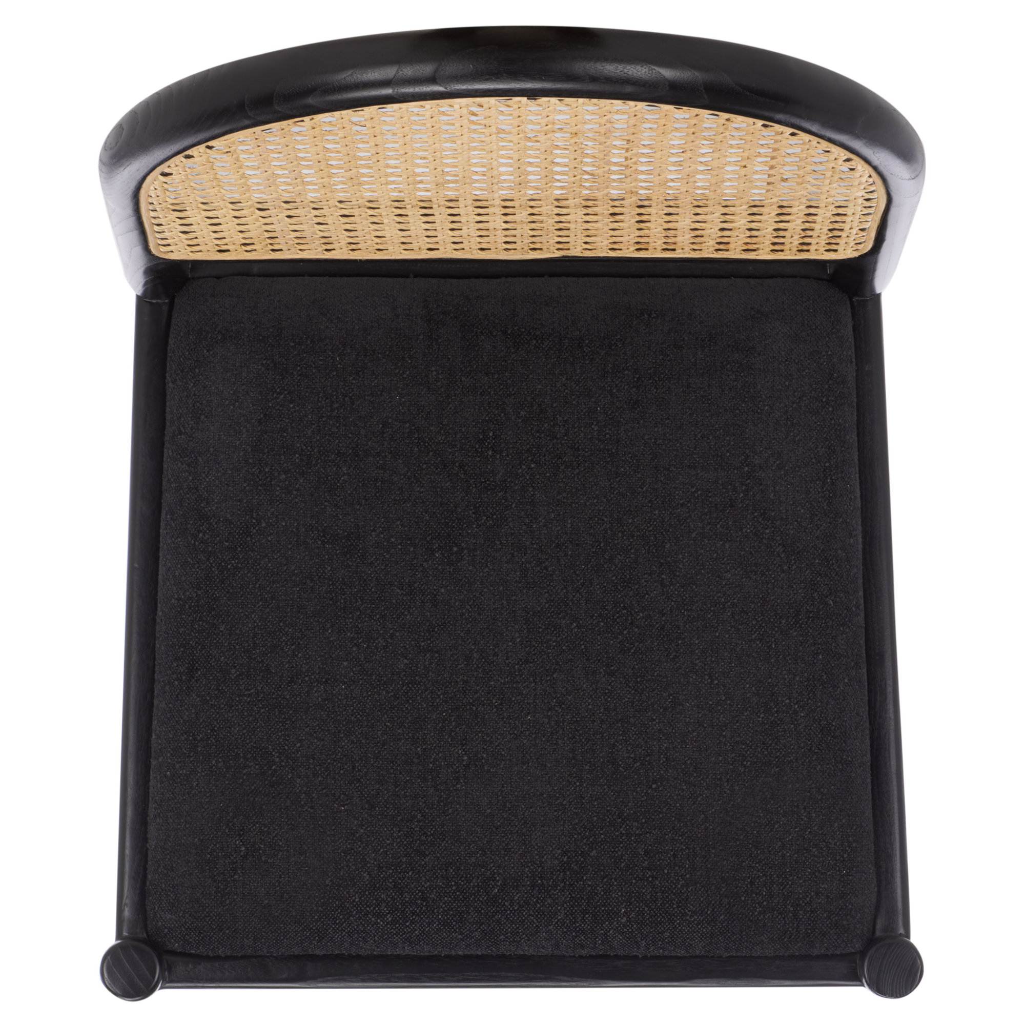 Ottavia Rattan And Leather Dining Chair, Black Boucle, Black