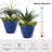 19.5"D Set Of 2 Round Cobalt Blue Faux Ceramic Pot Plastic Planter-378572066-378572062