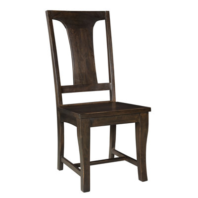 Toulon Solid Wood Slat Back Side Chair in Vintage Brown