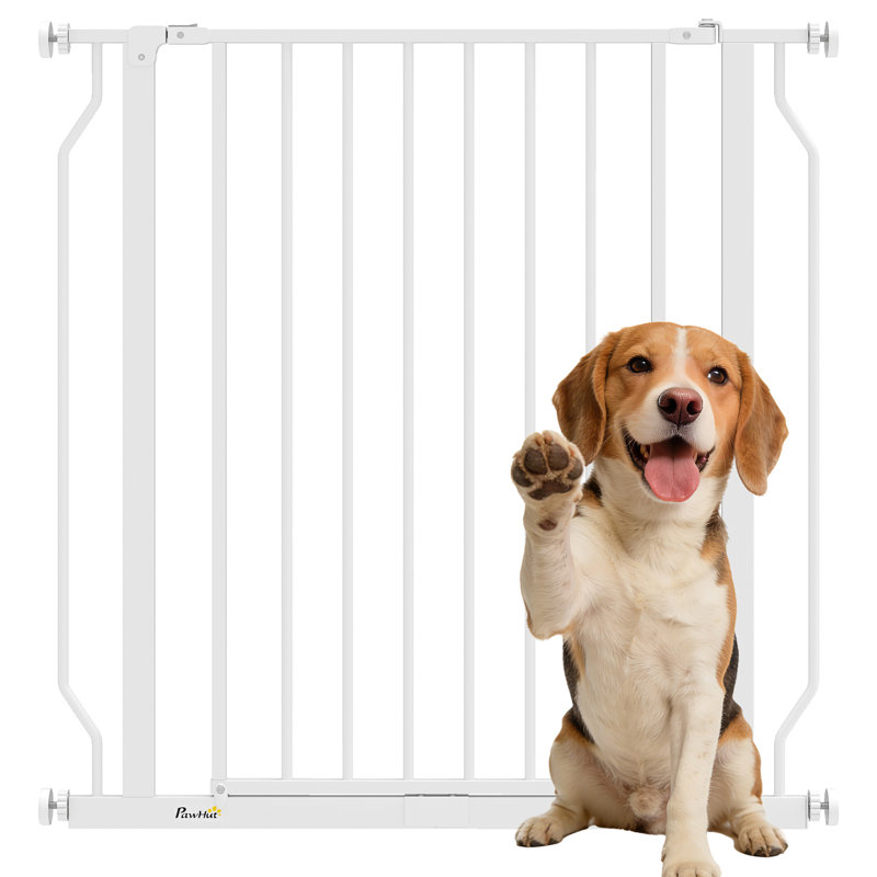 Stainless Steel, Plastic Pressure Mounted Pet Gate, White
