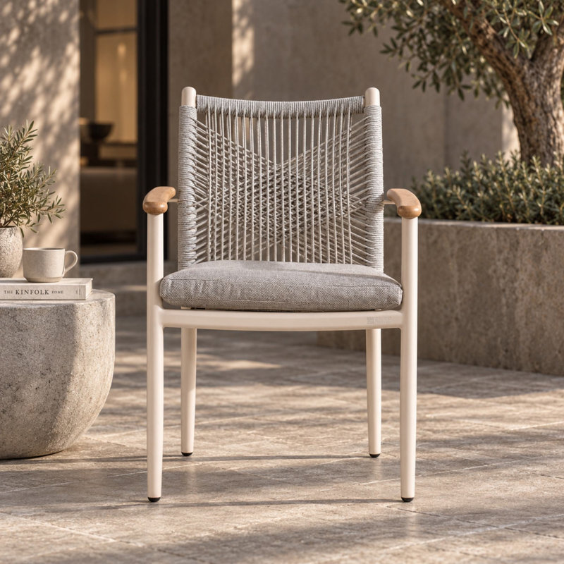 Outdoor Dining Armchair with Cushions
