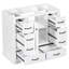 Base de meuble-lavabo 36 po, 6 tiroirs, blanc, bois massif et base de rangement multifonctionnelle blanche-707830617-707830598