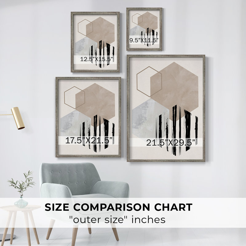 Hexagonal Display I Framed Print - Solid Wood, 11" H x 9" W