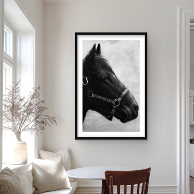 Gallopin the Horse - Black Framed Matted Print for Decor