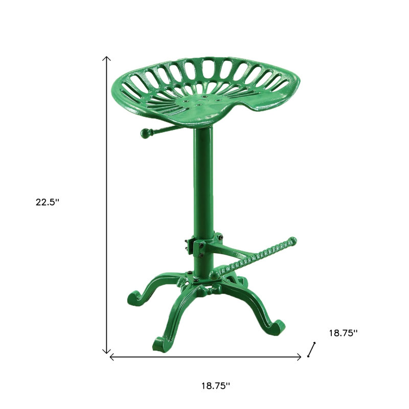 Chaise de bar réglable en hauteur 29 po avec dossier, Vert