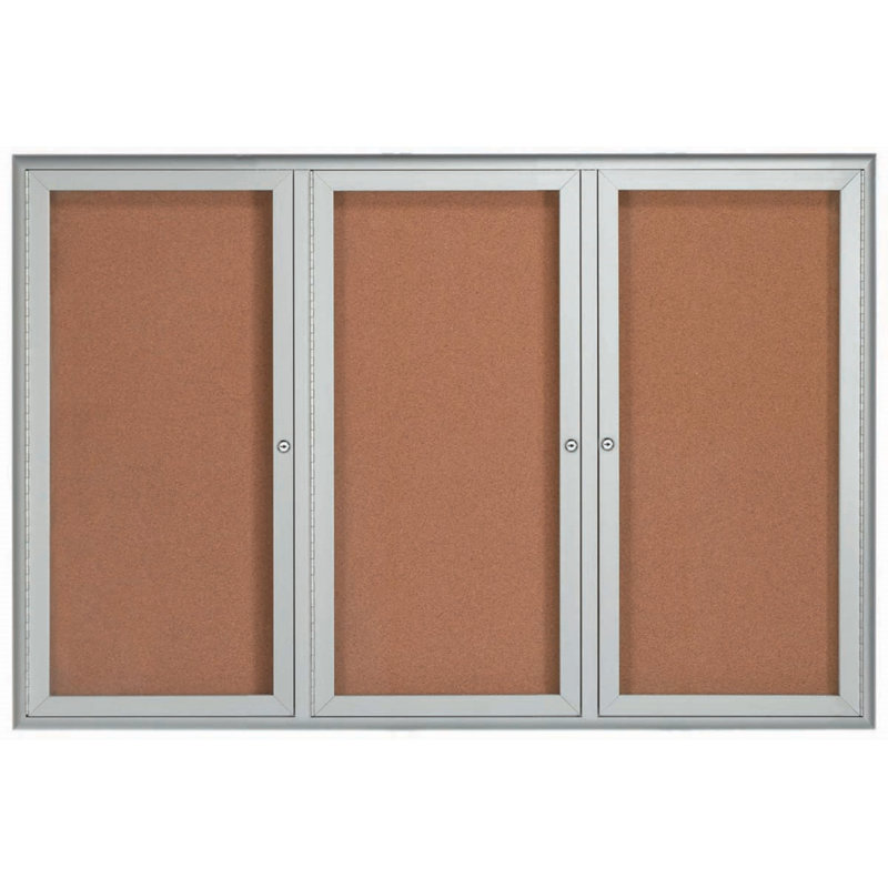 Tableau d'affichage fermé, Argent, Trois, 48 po x 72 po