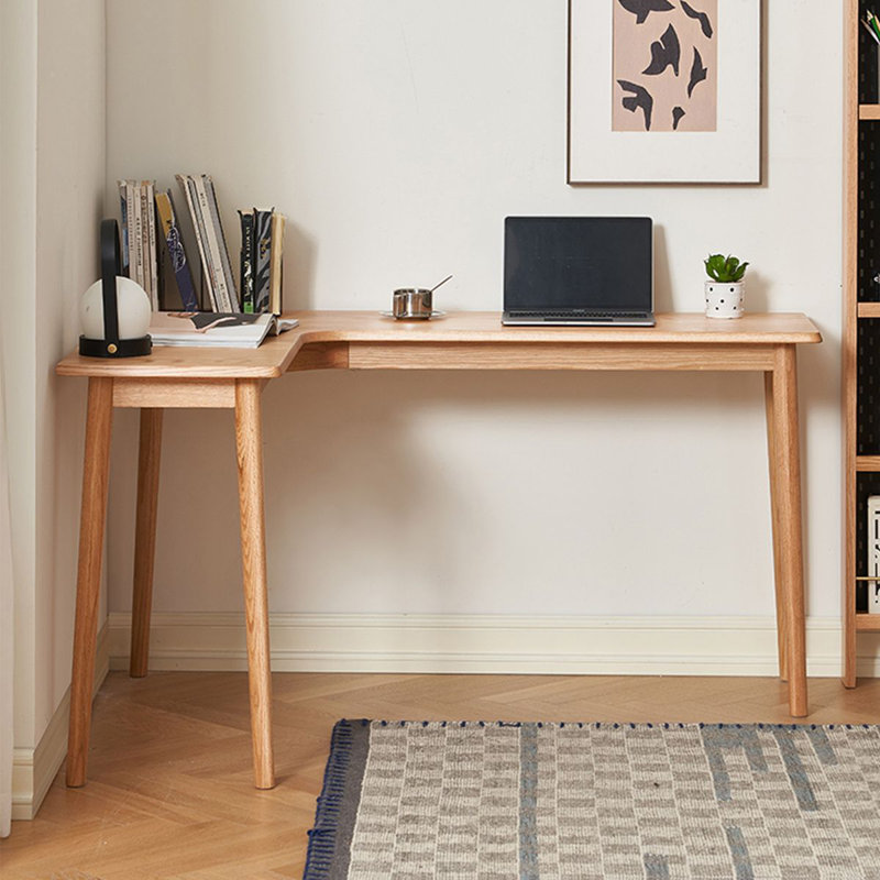 Bureaux en bois massif en L, H 55,12 po x l 39,37 po x P 29,53 po, Retour à gauche