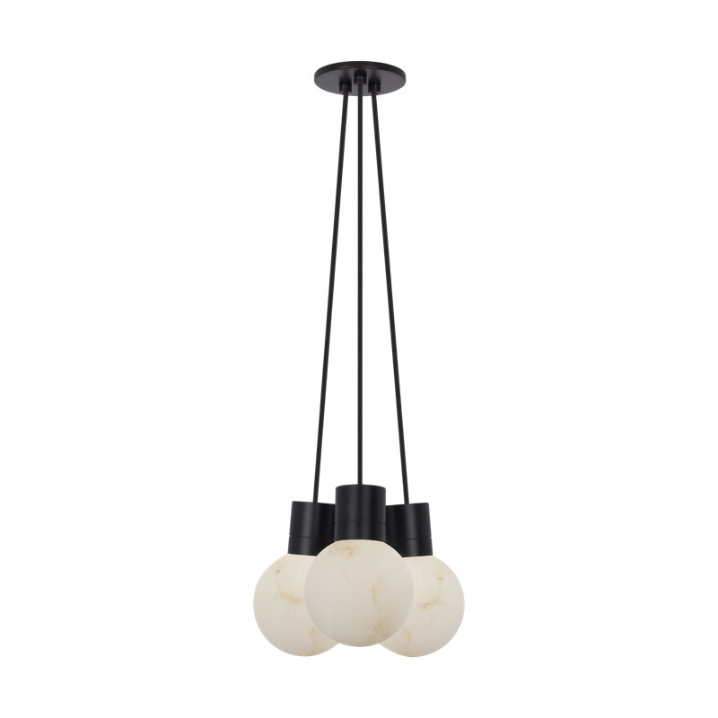Mina LED Pendant, 152" H x 7.6" W x 9" D, 3, Black