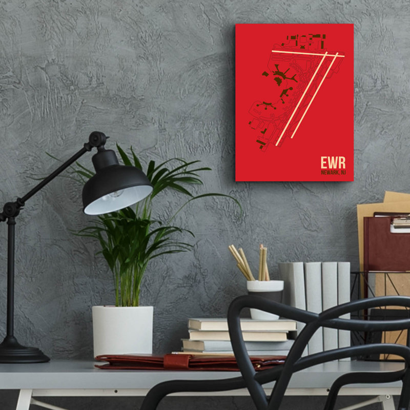 "EWR" par O8 à gauche, H 16 po x l 12 po x P 0,13 po