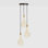 Small Canopy White, Brass Grip With 3 Brass Pendants & 3 Voronoi Iii