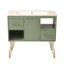 Ensemble de meuble-lavabo 36 po avec lavabo en résine, armoire de salle de bain simple autoportante moderne avec 2 tiroirs et 2 compartiments de rangement, ensemble de meuble-lavabo avec cadre en bois massif