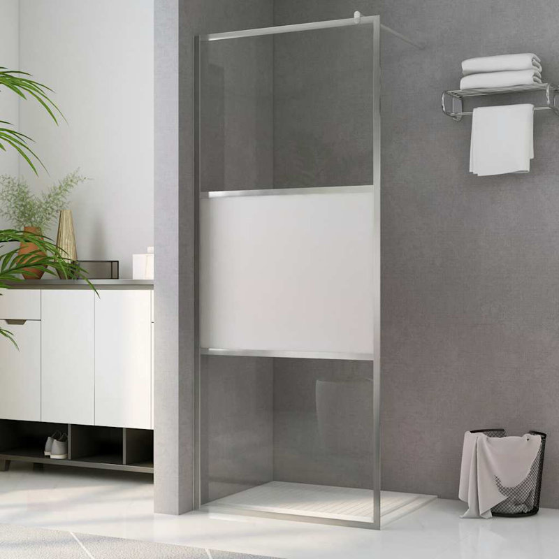 VidaXL Walk-in Shower Wall 31.5" x 76.8", Clear, Chrome