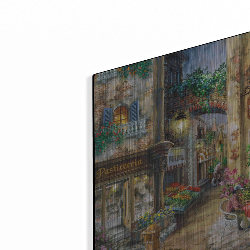 Fin de l'après-midi en Italie par Nicky Boehme - peinture sur métal sans cadre, H 12 po x l 36 po x P 0,2 po