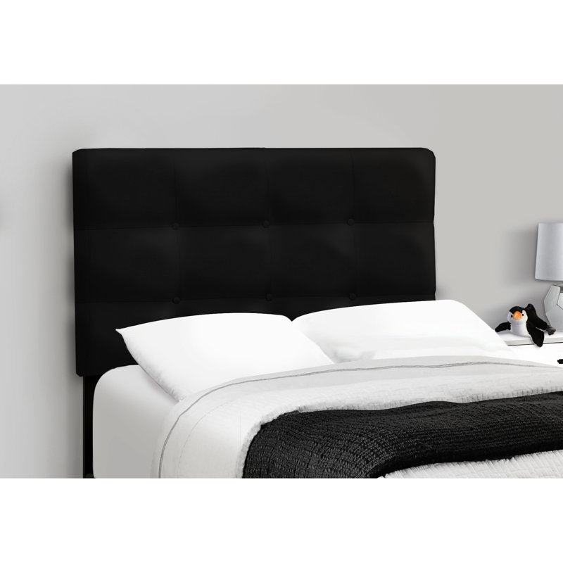Lit simple rembourré en velours noir - Améliore le confort et le style de la chambre à coucher