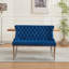  Banquette rembourrée avec garniture cloutée et pieds argentés, canapé à dossier haut moderne pour salle à manger, bleu-1377598989-1377598992