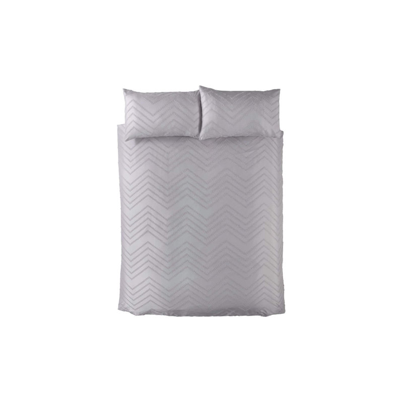 Wiggins Polyester Solid Colour Duvet Cover Set with Pillowcases Included, King Duvet Cover + 2 Standard Pillowcases, Grey