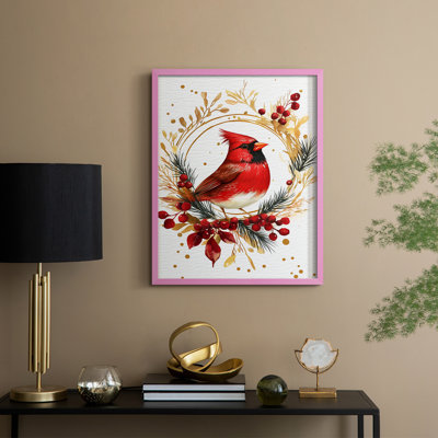 «Christmas Holiday Art CMXCV III», reproduction d'art encadrée - bois massif