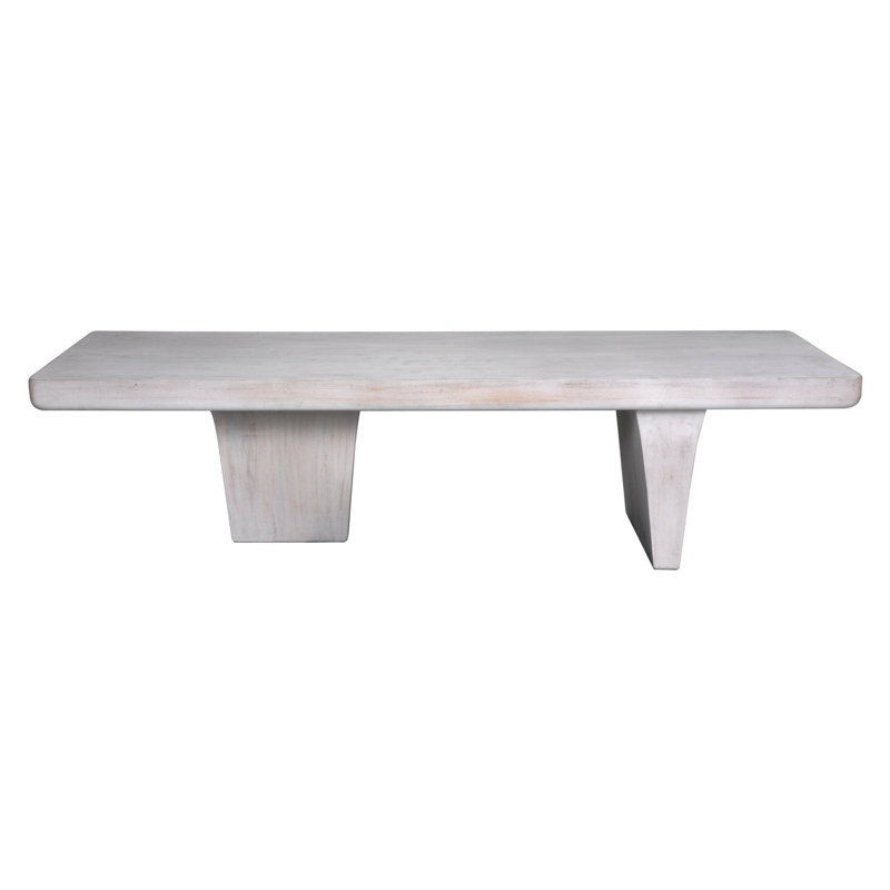 Ward Solid Wood Coffee Table, 17" H x 68" L x 28" W, White Wash