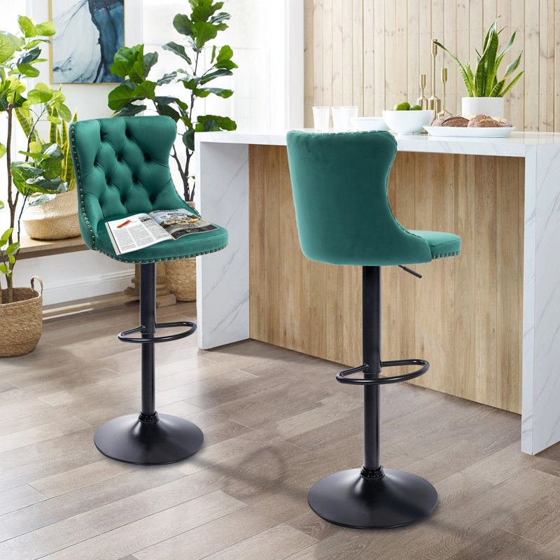 Tabouret pivotant à hauteur réglable Kosten, Sarcelle