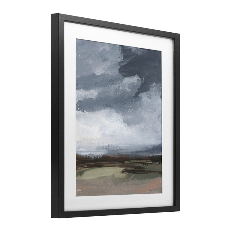 Impression encadrée de paysages abstraits sous le verre, design par Pamela Munger, Cadre noir minuit, H 21 po x l 17 po