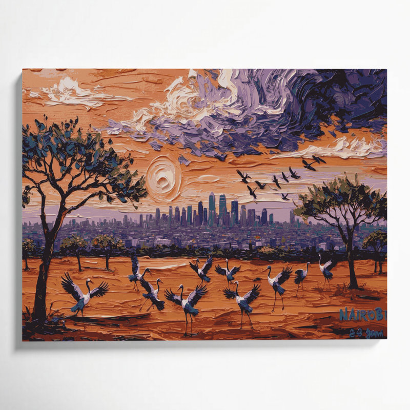 Cities Nairobi Kenya Brown Canvas Wall Art