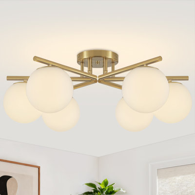 Plafonnier semi-encastré 6 lumières Spoutnik