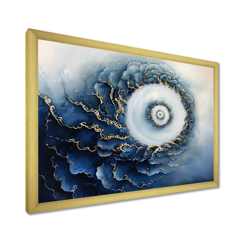 «Abstract Oceanic Spiral Profondeur III», reproduction d'art abstrait en spirale, Picture Framed Print, H 24 po x l 32 po