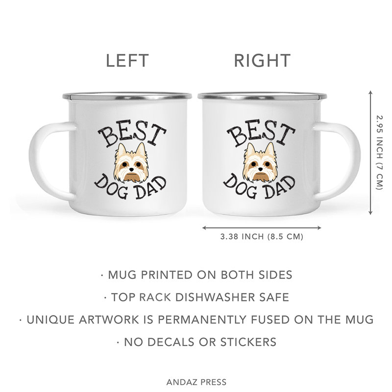 Grande tasse à café « Best Dog Dad », Yorkshire Terrier