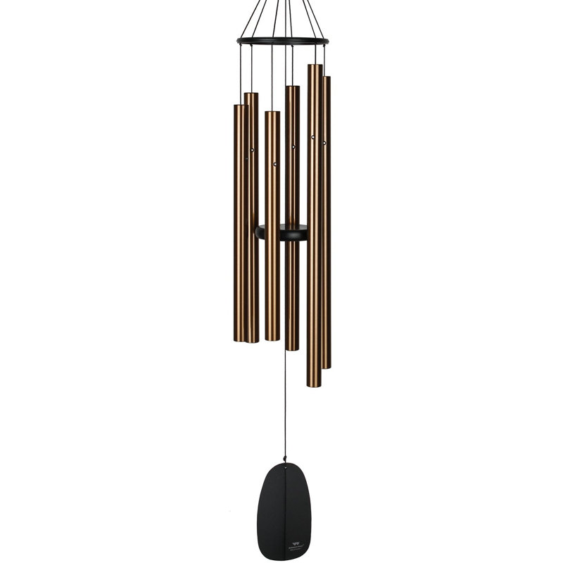 Darleen Metal Wind Chime, Light Bronze, 44" H x 7" W x 7" D