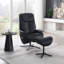 Fauteuil inclinable pivotant noir avec repose-pieds