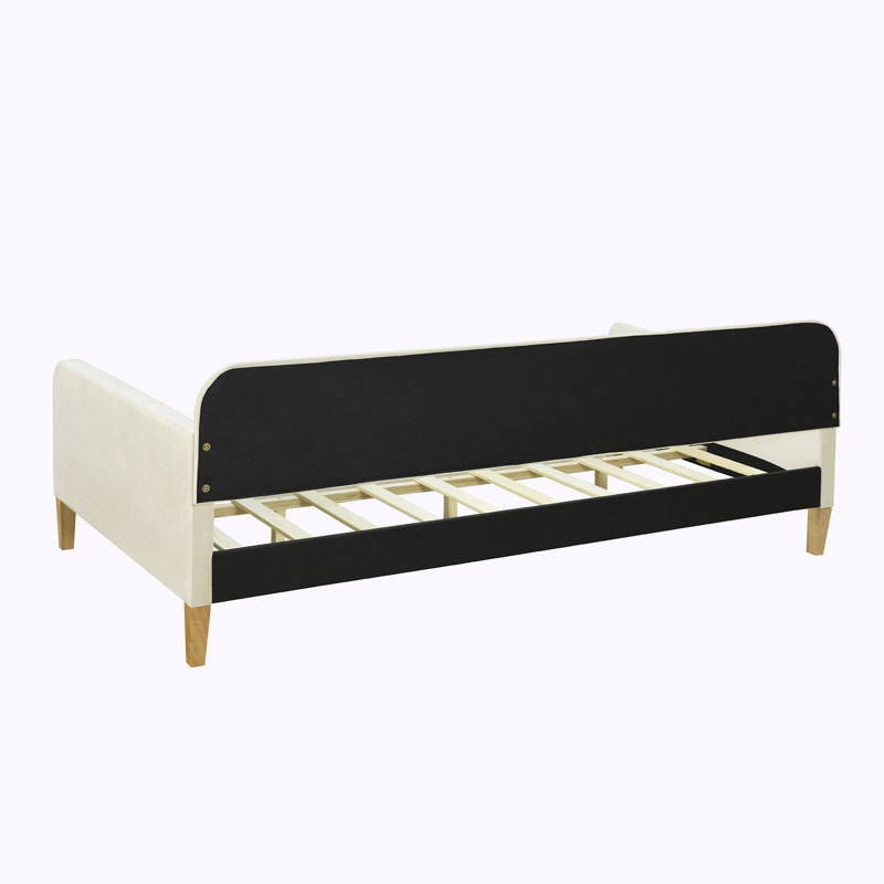 Upholstered Daybed with 4 Support Legs, Twin, Beige