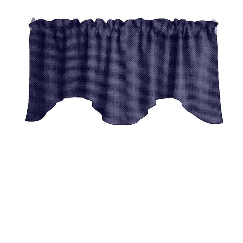 Cantonnière festonnée l 58 po Benina, Bleu marine