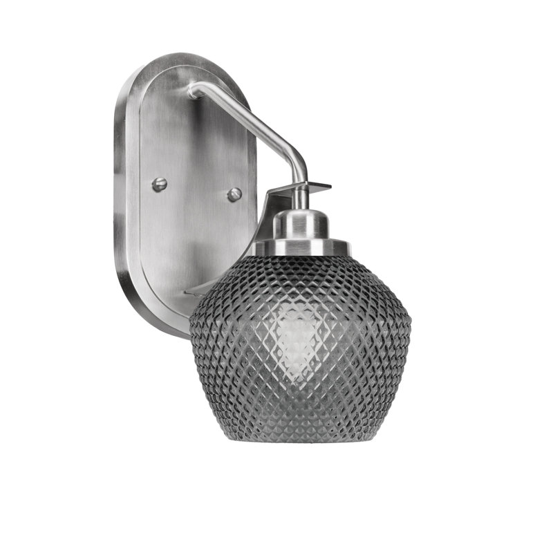 Scituate Wall Sconce Shown In Brushed Nickel, 6" Smoke Glass, Clear, Brushed Nickel