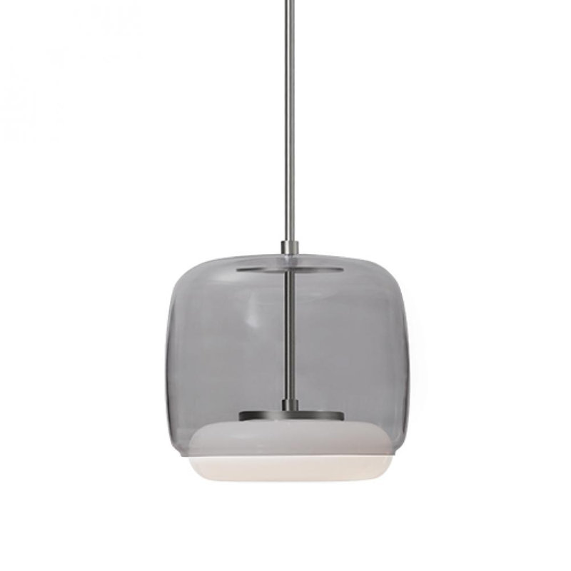 Enkel 1 - Light LED Unique/Statement Pendant, 10.25" H x 10.25" W x 10.25" D, Brushed Nickel
