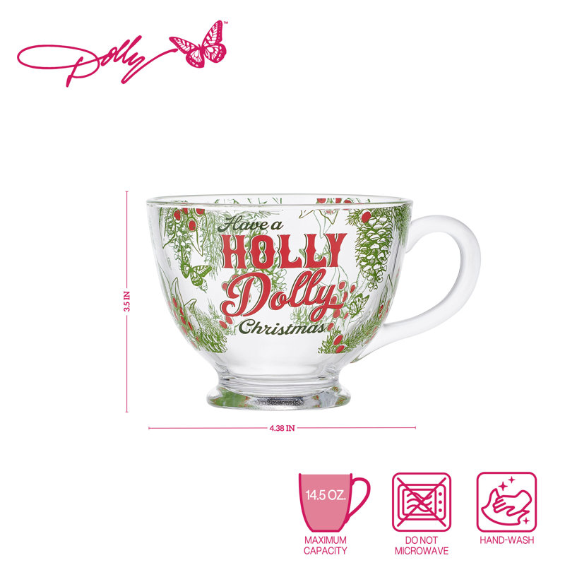 Ensemble de 4 grandes tasses «Have a Holly Dolly Christmas» Holly Dolly