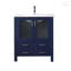 Meuble-lavabo de salle de bain 30 po X P 18,25 po D, dessus en céramique blanche et ensemble de robinet-1497383387