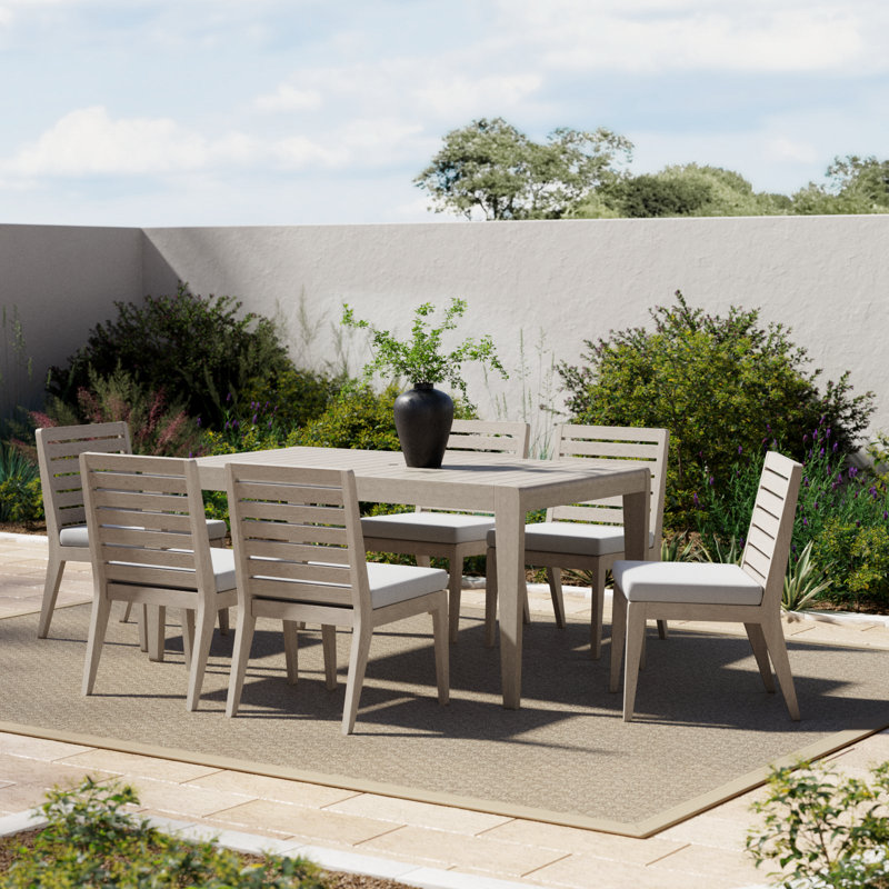 Ojai 66'' Rectangular 6 - Person Outdoor Dining Set with Armless Dining Chairs