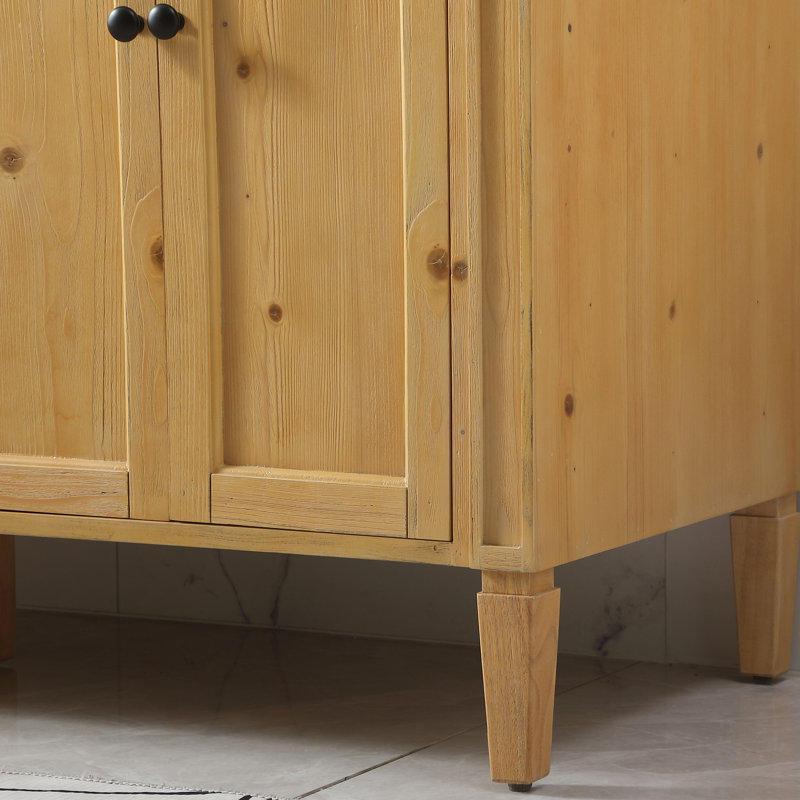Ensemble de meuble-lavabo double 60 "Rivers, Brun clair