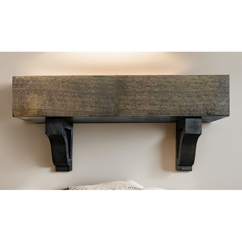 Tablettes flottantes en peuplier avec corbeaux, H 10 po x l 27 po x P 4 po