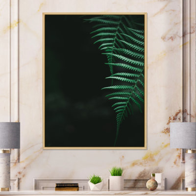 Motif de fougère naturelle vert foncé I - impression sur toile tropicale
