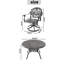 Ensemble de salle à manger 7 pièces en fonte d'aluminium toutes saisons, comprenant 6 chaises pivotantes et une table ronde de 48,03 po avec structure noire-1069819284