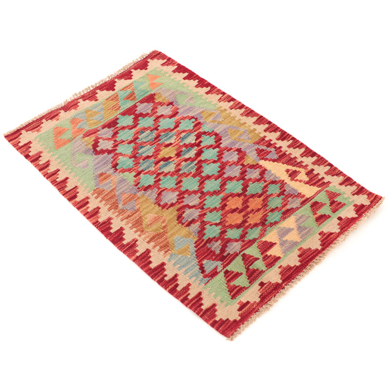 Geometric Wool Hand Woven 60cm X 90cm Area Rug