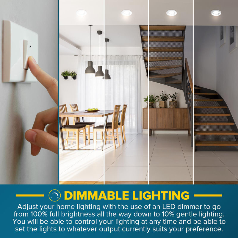 6'' White LED Retrofit Recessed Lighting Kit with Selectable Color Temperature