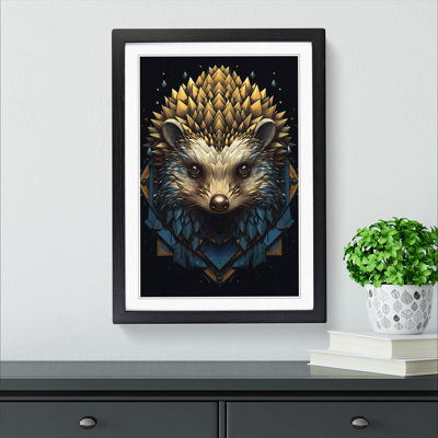Hedgehog Geometric Art - Framed Print