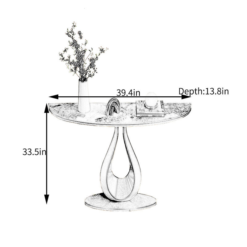 Console de luxe en acier inoxydable, 33.5" H x 39.4" W x 13.8" D, Doré